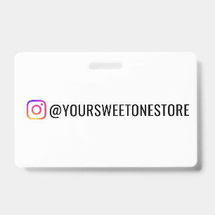 Your Instagram Name & Social Media Icon ID Badge