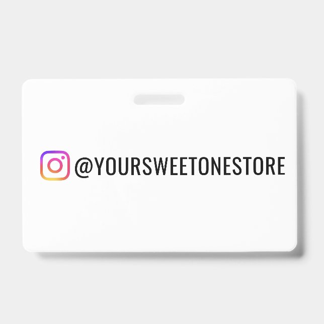 Your Instagram Name & Social Media Icon ID Badge (Front)
