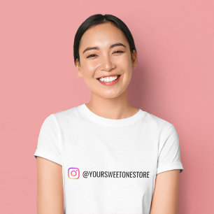 Your Instagram Name & Social Media Icon Promo T-Shirt