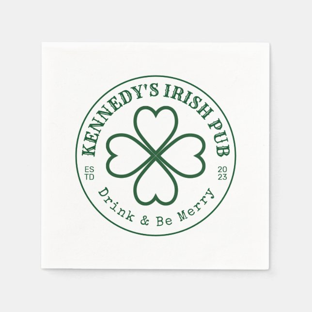 YOUR IRISH PUB Eat Drink & Be Irish Napkins (Front)