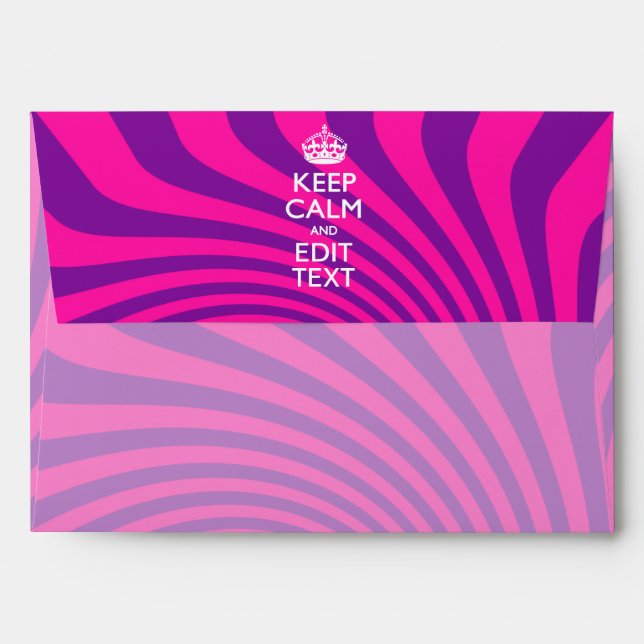 Your Keep Calm Saying on Hot Pink Swirl Envelopes (Back (Top Flap))