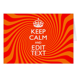 Your Keep Calm Saying on Vibrant Orange Swirl