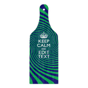 Your Keep Calm Text in Blue Green Swirl Decor Cutting Board