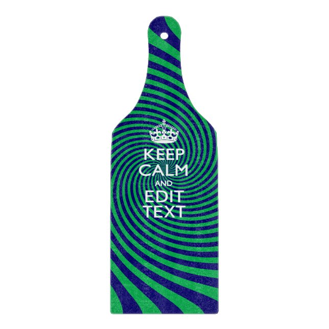 Your Keep Calm Text in Blue Green Swirl Decor Cutting Board (Front)