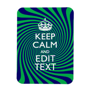 Your Keep Calm Text in Blue Green Swirl Decor Magnet