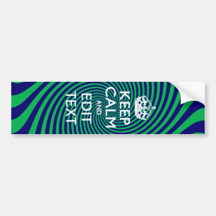 Your Keep Calm Text on a vibrant swirl graphic Bumper Sticker