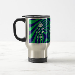 Your Keep Calm Text on a vibrant swirl graphic Travel Mug