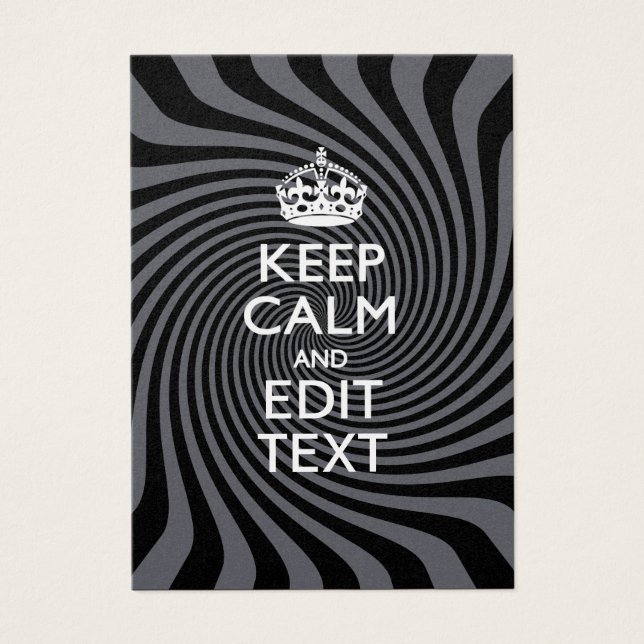 Your Keep Calm Text on Black Swirl (Front)