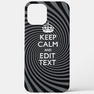 Your Keep Calm Text on Classy Swirl Decor iPhone 12 Pro Max Case