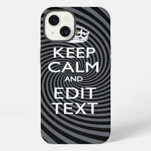 Your Keep Calm Text on Classy Swirl Decor iPhone 13 Case