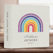 Your Kid's Artwork Custom Name Text  Binder