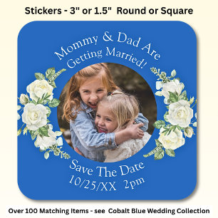 Your Kids Photo Mom Dad Getting Married Square Sticker
