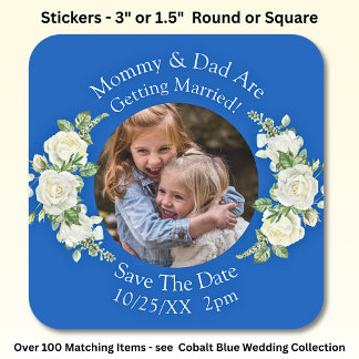 Your Kids Photo Mom Dad Getting Married Square Sticker