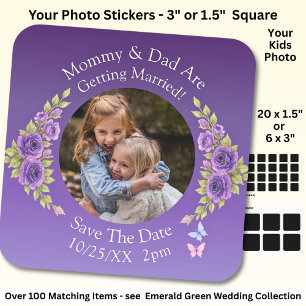 Your Kids Photo Mom Dad Getting Married Square Sticker