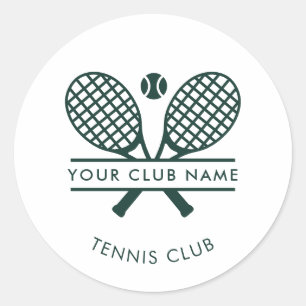 Your Lawn Tennis Club Name Sport Events Any Colour Classic Round Sticker