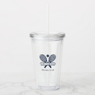 Your Lawn Tennis Country Club Name Rackets Motif Acrylic Tumbler