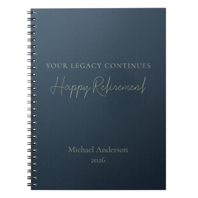Your Legacy Continues Personalized Retirement Gift Notebook (Front)