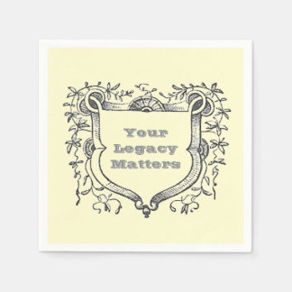 Your Legacy Matters Medieval Shield Retirement Napkin