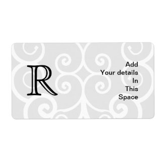 Your Letter. Black / White Swirl Monogram. Custom