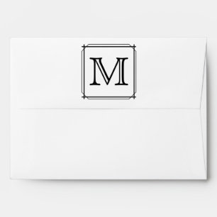 Your Letter. Custom Monogram. Black and White Envelopes