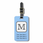 Your Letter. Custom Monogram. Blue Black White.