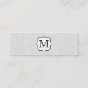 Your Letter. Custom Monogram. Grey, Black & White Mini Business Card