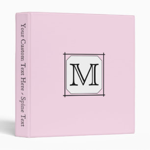 Your Letter. Custom Monogram. Pink Black White Binder