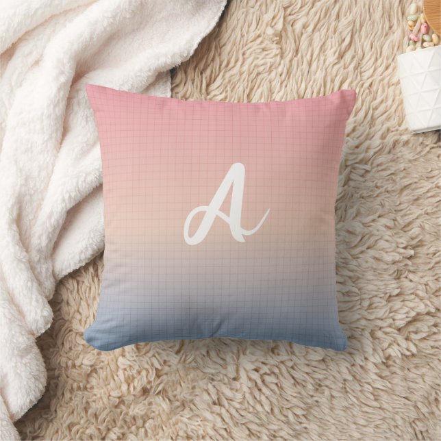Your letter custom Neon Dawn Throw Pillow (Blanket)