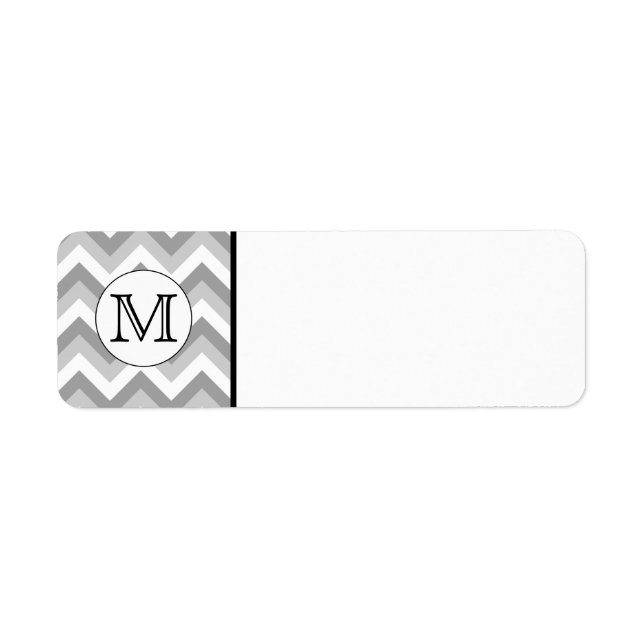 Your Letter. Grey Zigzag Pattern Monogram. (Front)