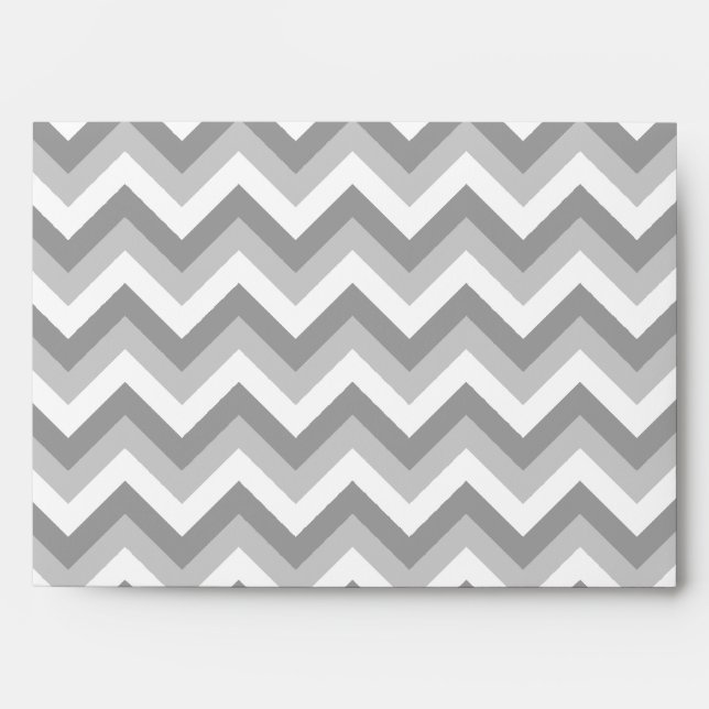 Your Letter. Grey Zigzag Pattern Monogram. Envelopes (Front)