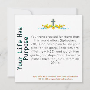 Your Life Has Purpose Witness Card