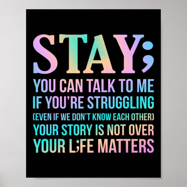 Your Life Matters Happy Suicide Awareness Support  Poster (Front)