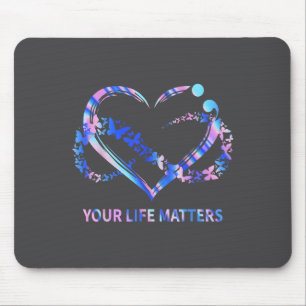 Your Life S Suicide Awareness Butterflies Heart  Mouse Pad