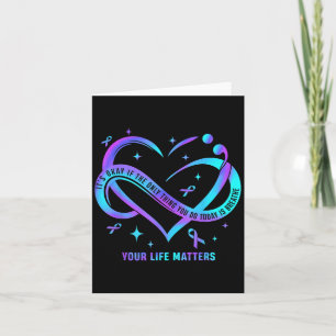 Your Life S Suicide Prevention Teal Purple Heart R Card