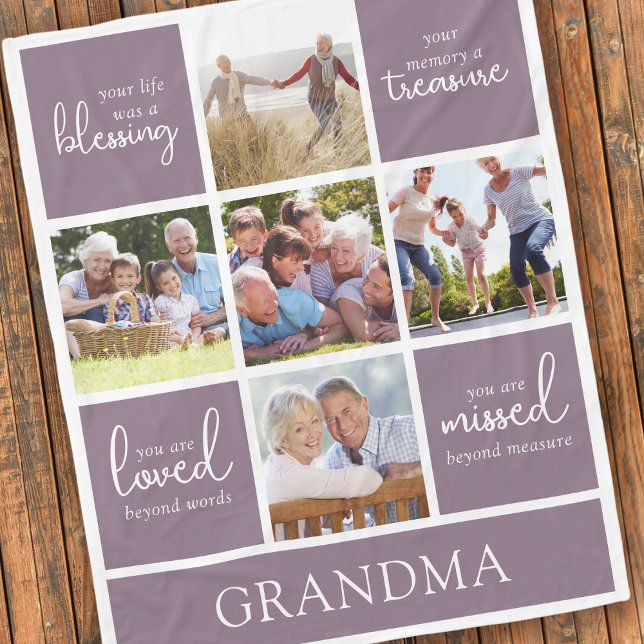 Your Life was a Blessing Photo Memorial Fleece Blanket (Creator Uploaded)