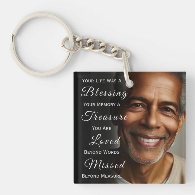 Your Life was a Blessing Photo Memorial Keychain (Front)