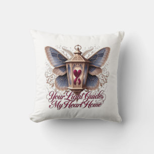 Your Light Guides My Heart Home Lantern  T-Shirt Throw Pillow