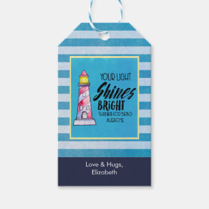 Your Light Shines Bright Lighthouse Thank You Gift Tags