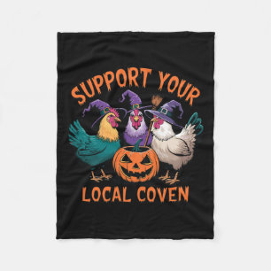 Your Local Coven Funny Halloween Witch Chicken Fleece Blanket