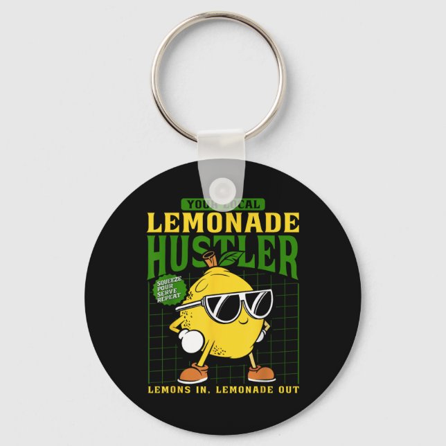 Your Local Lemonade Hustler Funny Lemon Stand Boss Keychain (Front)