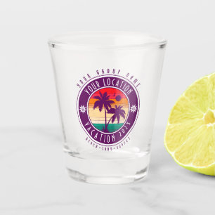 Your Location Vacation Custom Group Name Summer Shot Glass