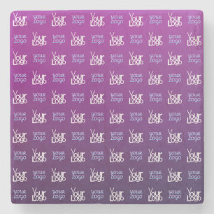 Your Logo   2 Uploaded Images or Business Logos  Stone Coaster