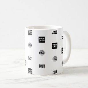 Your Logo 3 Logo Pattern Design Editable Black Coffee Mug
