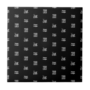 Your Logo   3 Logo Pattern Design Editable Black Tile