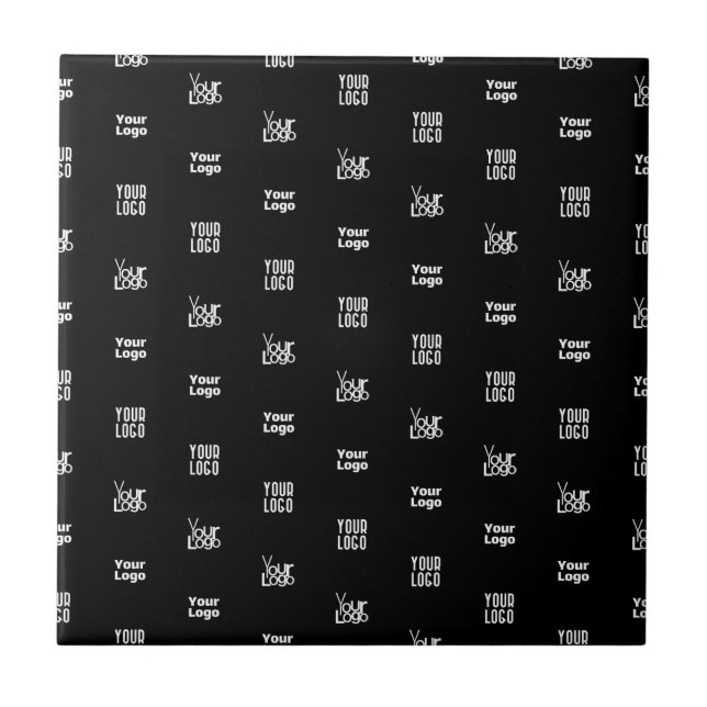 Your Logo | 3 Logo Pattern Design Editable Black Tile (Front)