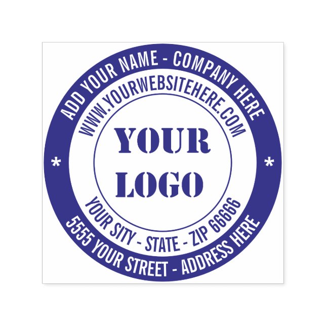 Your Logo Address Name Website Self-inking Stamp (Design)