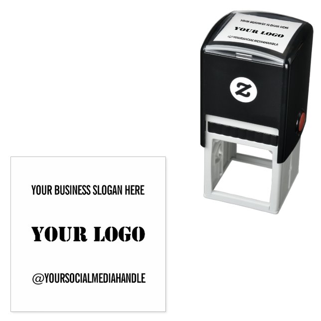 Your Logo and Cusom Text Personalized Stamp (In Situ)