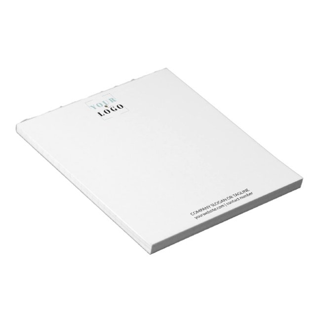 Your Logo and Custom Text Branded Notepad (Angled)