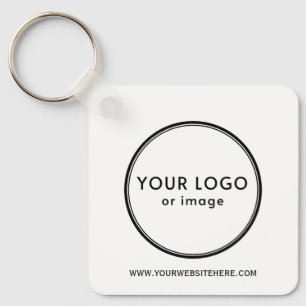 Your logo and custom text keychain