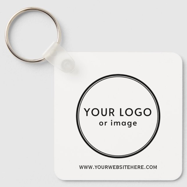 Your logo and custom text keychain (Front)